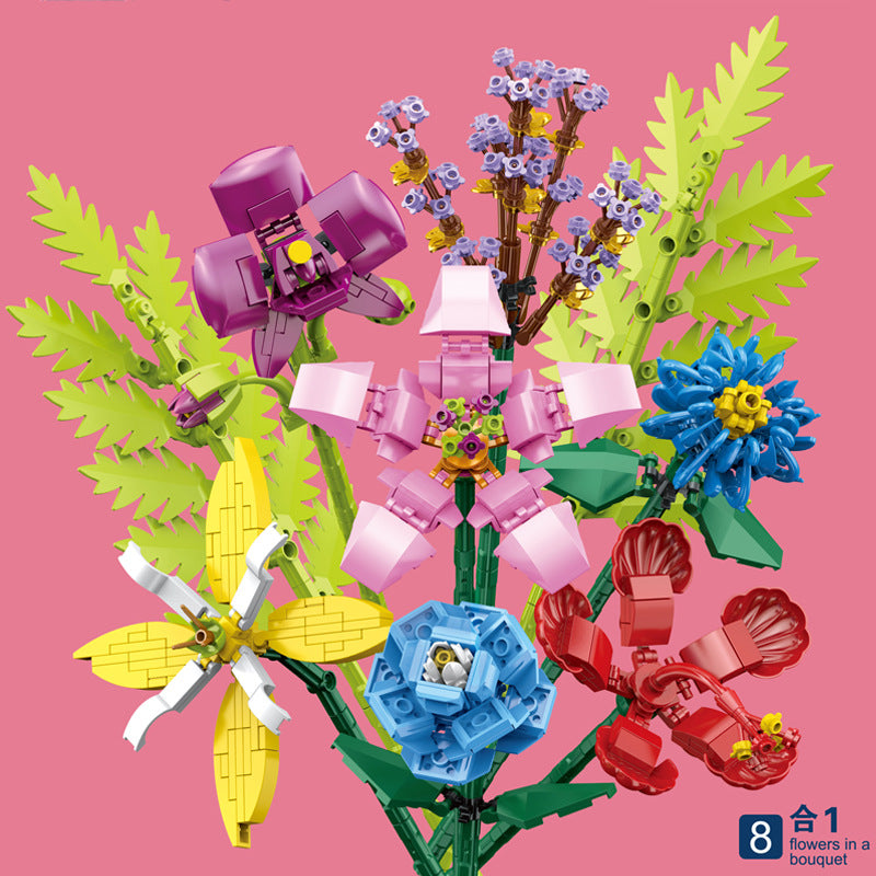087B-8 Styles Building Block Flowers Set