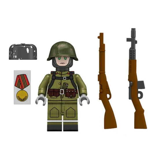 World War II Soviet Infantry Soldier (SVT-40) Custom Military Minifigure1