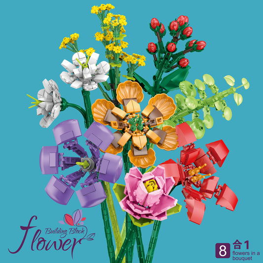 087A-8 Styles Building Block Flowers Set