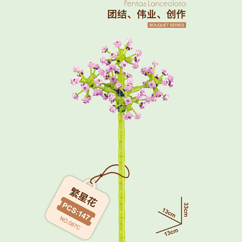 087C-2-Star Flower Building Block Flower (147pcs)