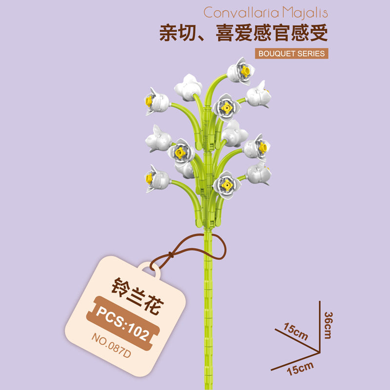 087D-4-Lily of the Valley Building Block Flower (102pcs)