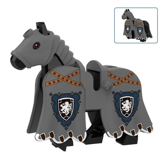 Medieval Grey Warhorse Custom Minifigure1