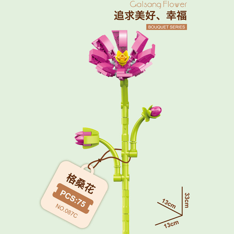 087C-3-Kelsang Flower Building Block Flower (75pcs)