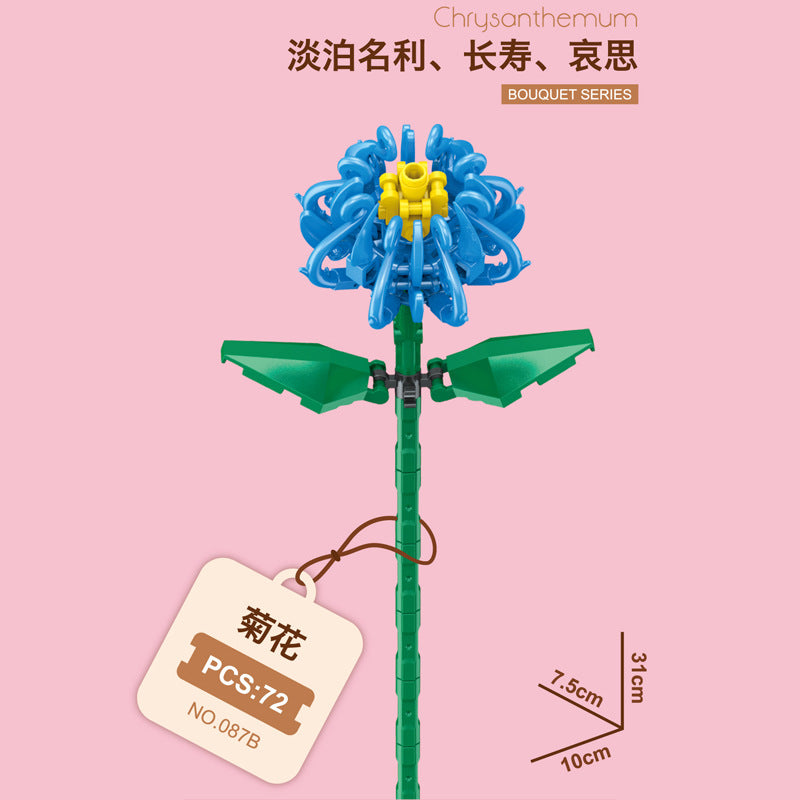 087B-3-Chrysanthemum Building Block Flower (72pcs)