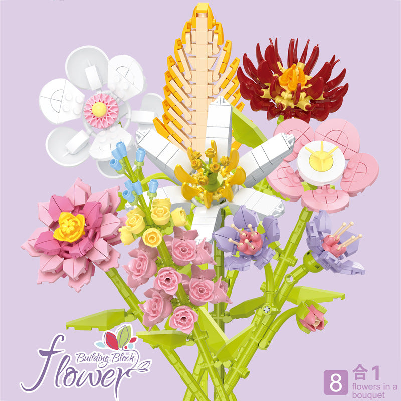 087G-8 Styles Building Block Flowers Set