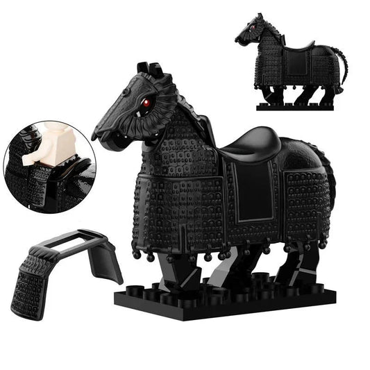 Medieval Armored Black Warhorse Custom Minifigure1
