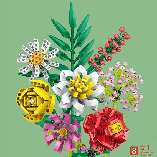 087C-8 Styles Building Block Flowers Set