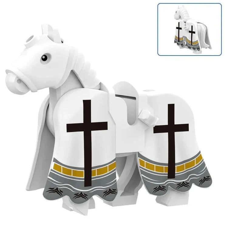 Medieval White Warhorse Custom Minifigure1