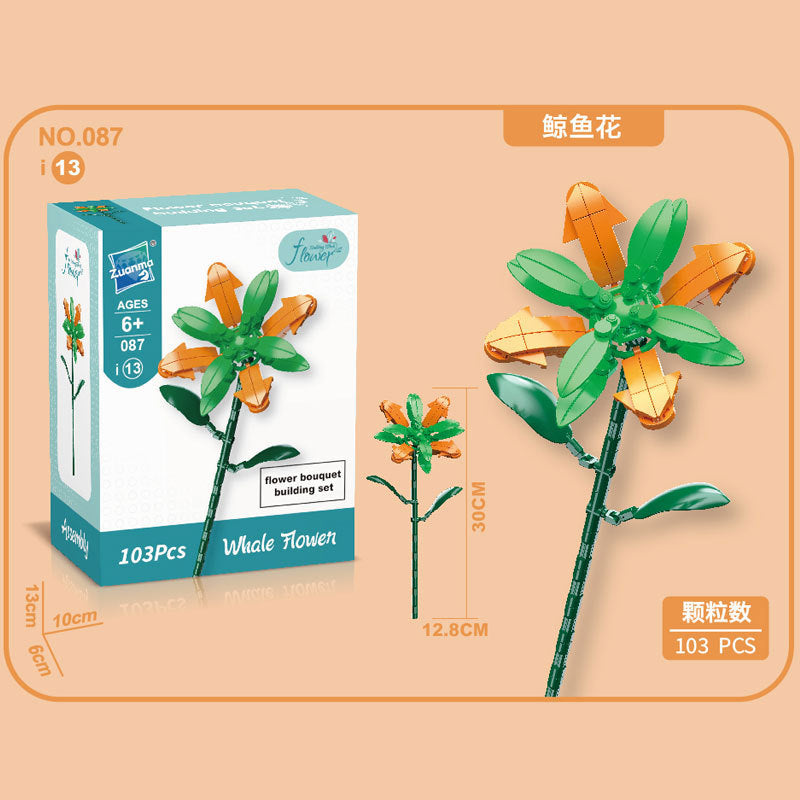087I-13-Whale Flower Building Block Flowers (103pcs)