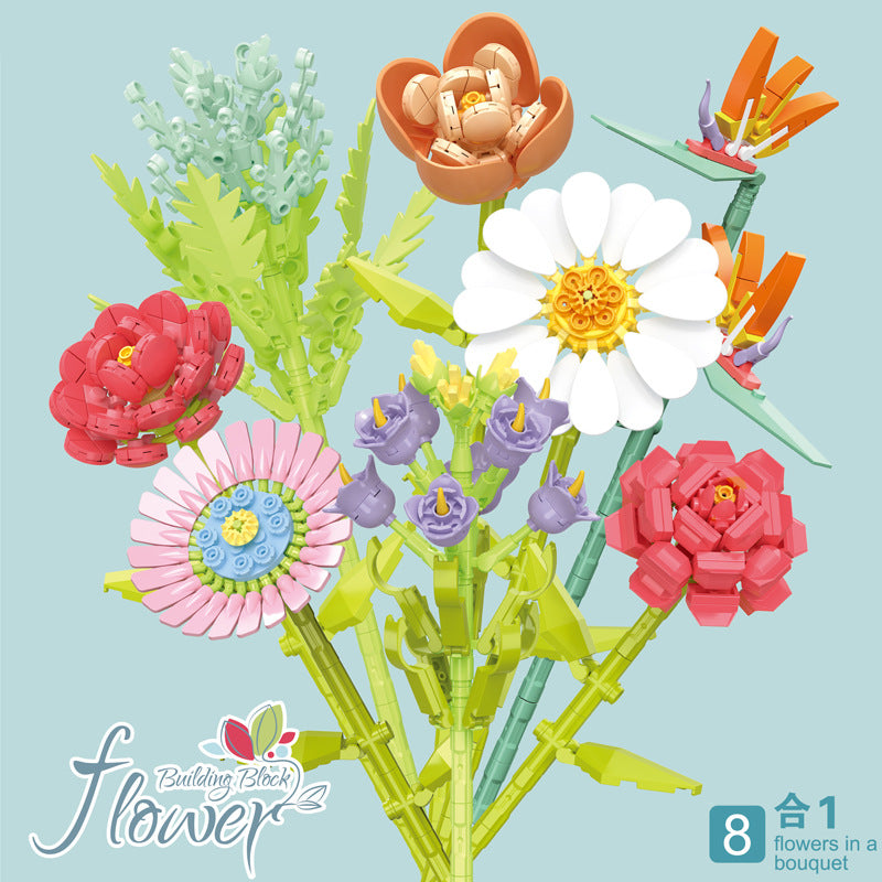 087E-8 Styles Building Block Flowers Set