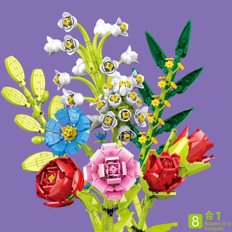 087D-8 Styles Building Block Flowers Set
