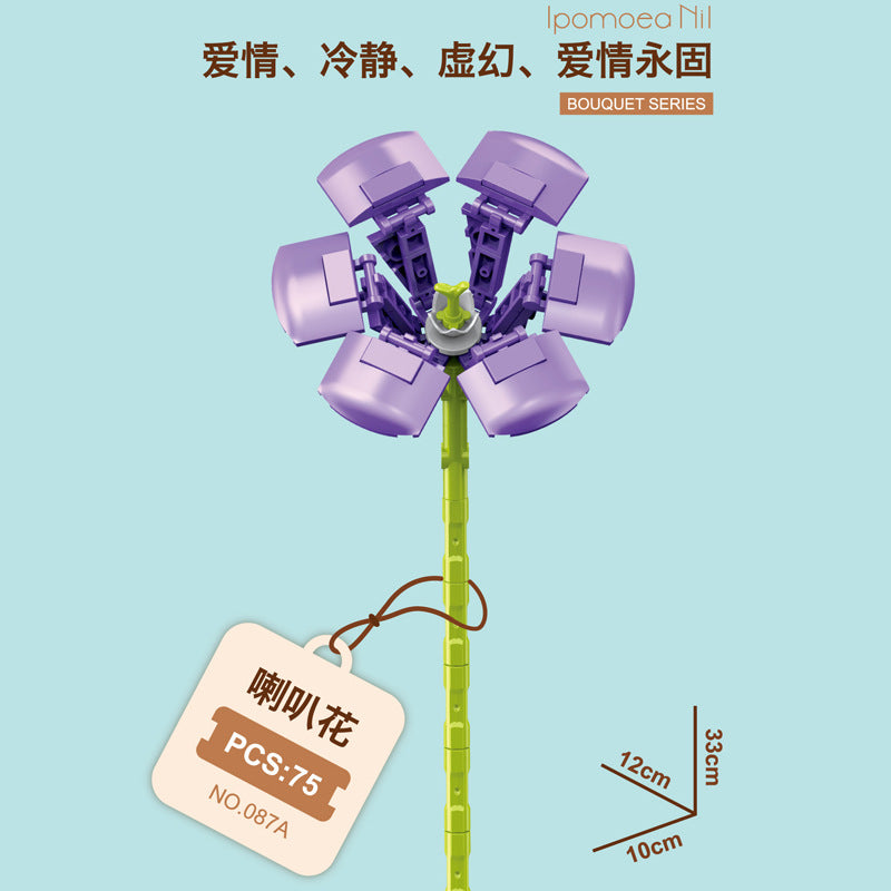 087A-4-Trumpet Flower Building Block Flower (75pcs)