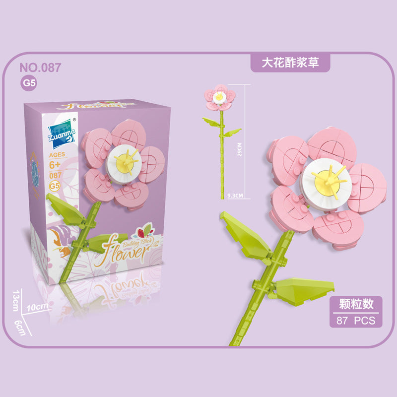 087G-5-Building Block Flowers (87pcs)