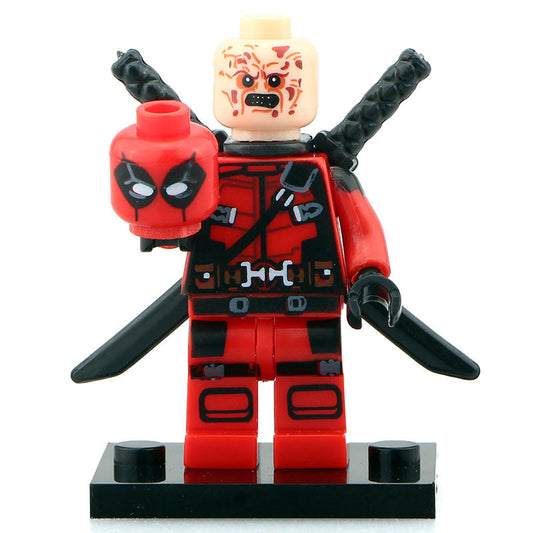 Deadpool Custom Marvel Superhero Minifigure with Extra Head/Face1