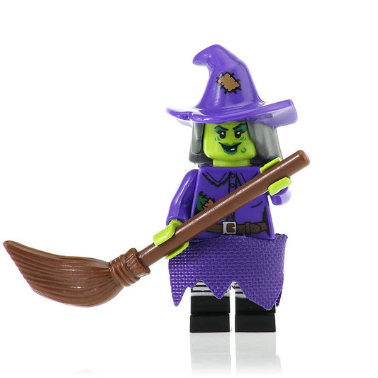 Witch in Purple with Broomstick Horror Movie Minifigure1