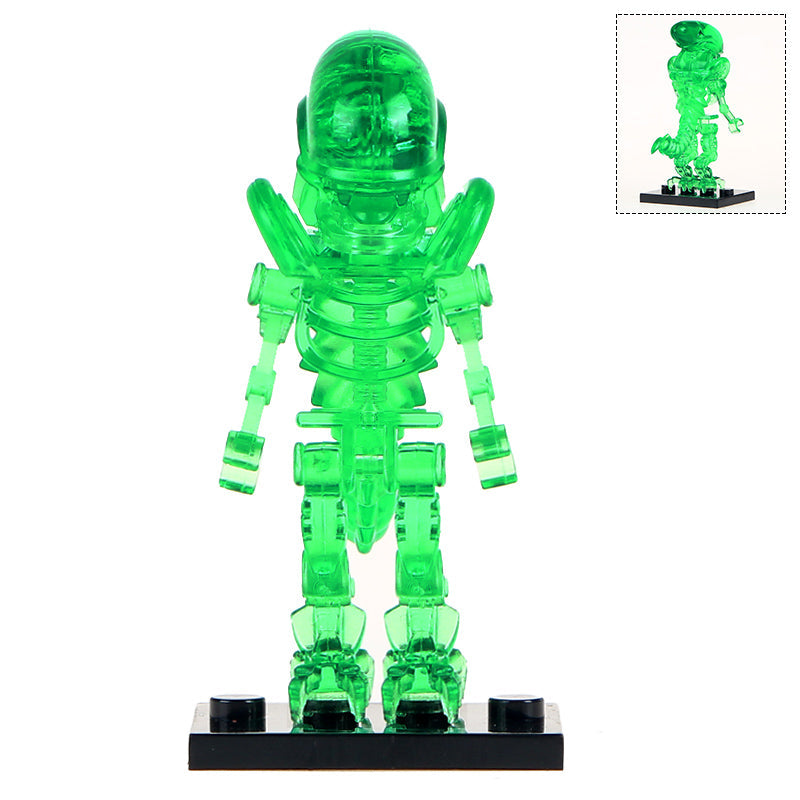 Transparent Green Alien Xenomorph Custom Minifigure1