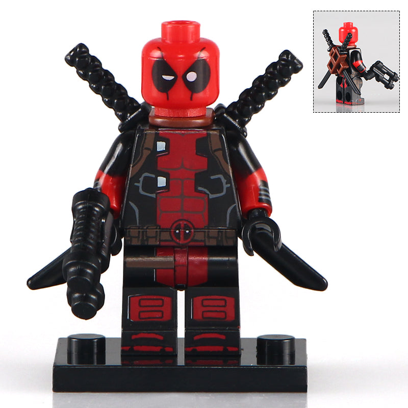 Deadpool Superhero Minifigure with Brown backpack holder v31