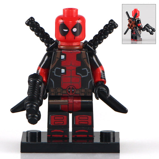 Deadpool Superhero Minifigure with Brown backpack holder v31