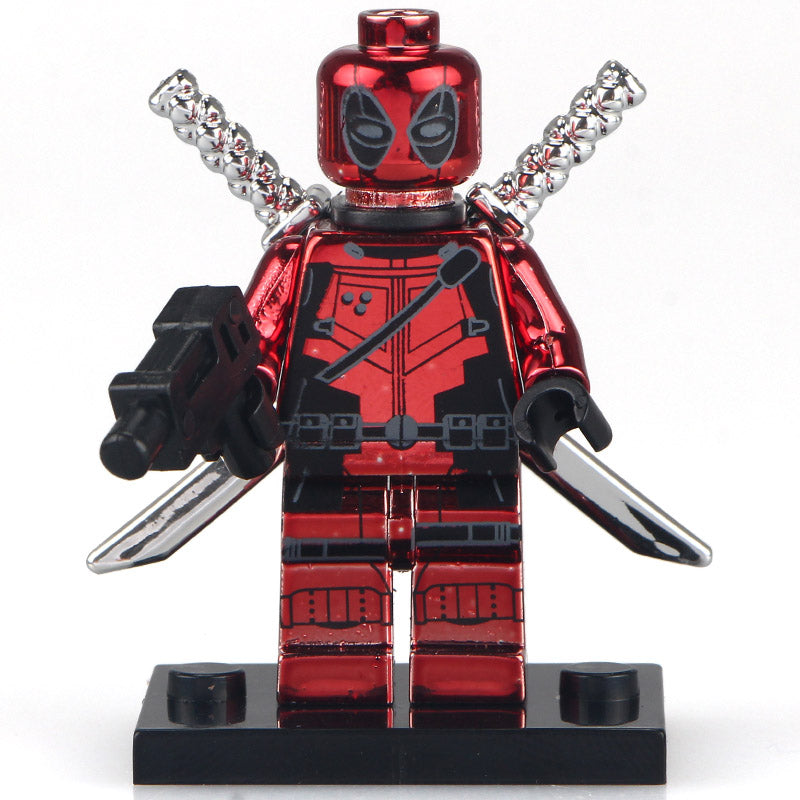 Chrome Deadpool Custom Marvel Superhero Minifigure1
