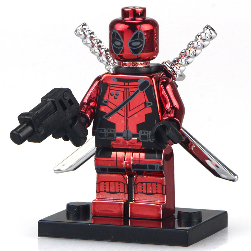 Chrome Deadpool Custom Marvel Superhero Minifigure2