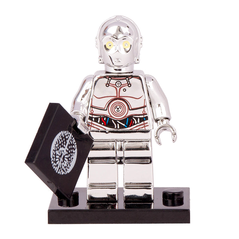 Silver Chrome TC-14 Droid custom Star Wars Minifigure1