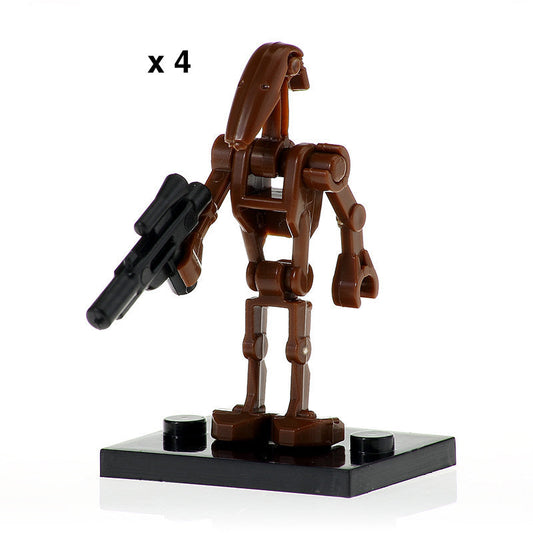 4 x Dark Orange/Brown Battle Droid custom Star Wars Minifigure1