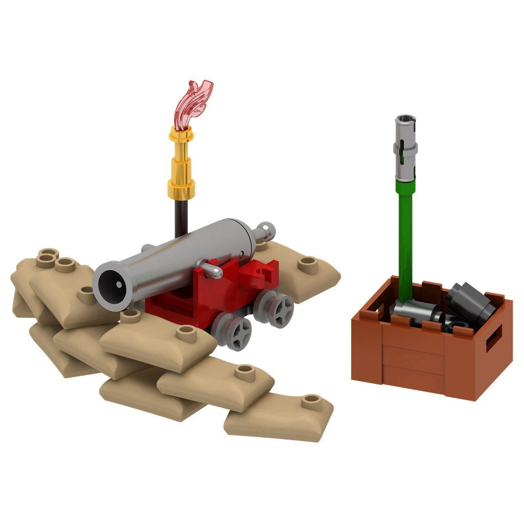 Military Cannon (Red) with Sandbags Custom Set1