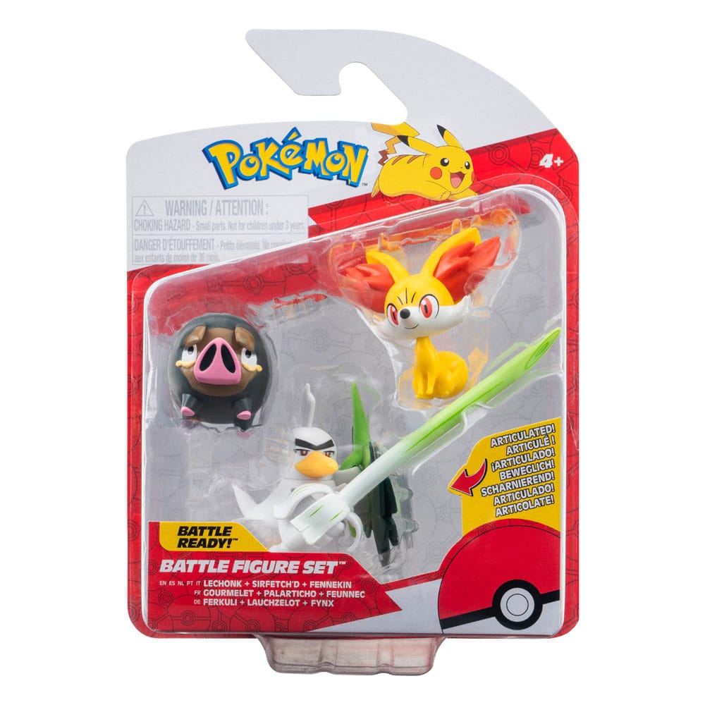 Pokémon Battle Figure Set 3-Pack Fennekin, Lechonk, Sirfetch'd 5cm2