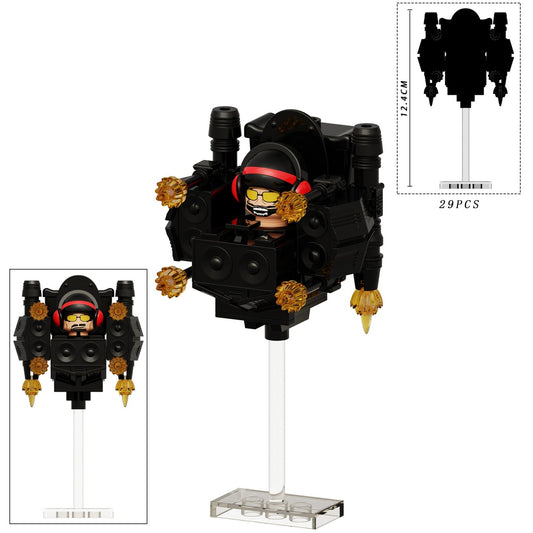 Battle DJ Toilet Man From Skibidi Toilet Custom Large Minifigure1