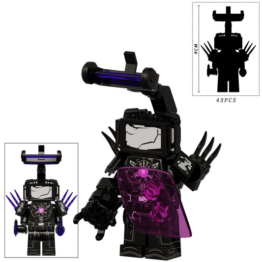 Battle War-damaged Titan TV man From Skibidi Toilet Custom Large Minifigure1