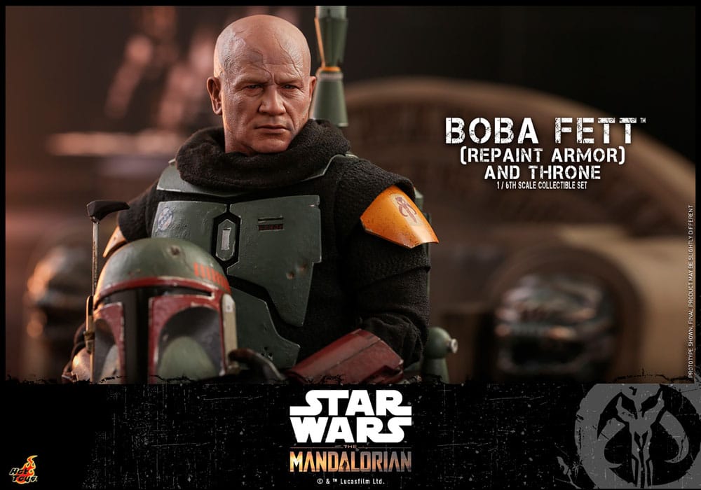 Star Wars: The Mandalorian Action Figure 1/6 Boba Fett Repaint Armor and Throne Special Edition 30cm5