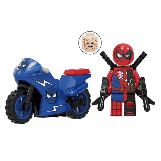 Deadpool x Spider-Man Motorbike Custom Marvel Superhero Minifigure1