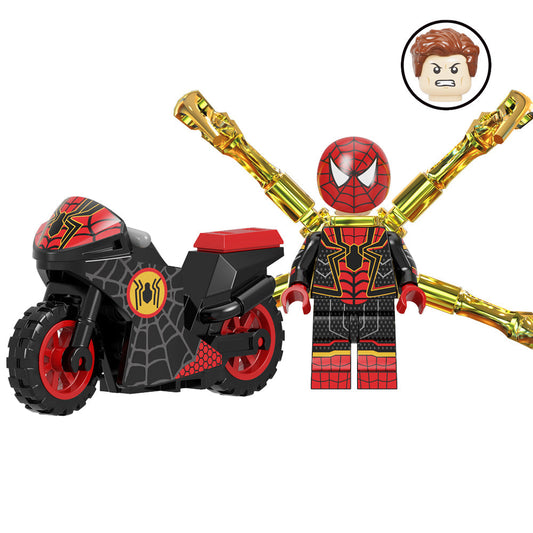 Iron Spider-Man Motorbike Custom Marvel Superhero Minifigure1