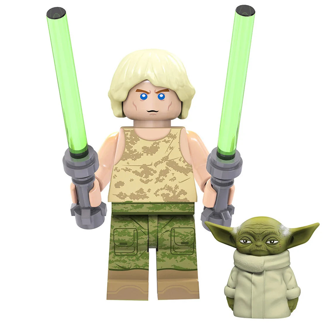 Luke Skywalker with Grogu custom Star Wars Minifigure1