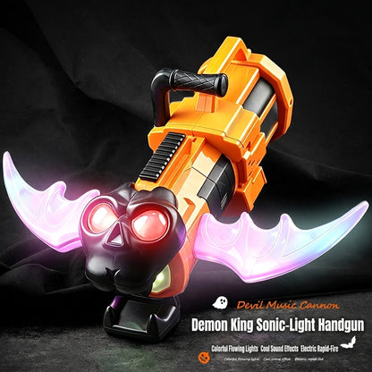 Halloween Light Up Foam Dart Blaster Gun with Sound Effects, Electric Motorized Toy Blaster for Kids, LED Skull Launcher with Soft Foam Darts, Halloween Costume Party Prop, Gifts for Boys Girls Ages 8+