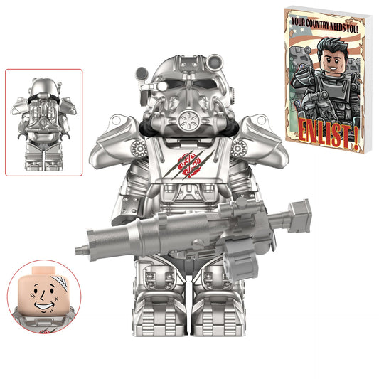 Brotherhood of Steel T-60 Power Armor (Bear Claw) Custom Fallout Minifigure1