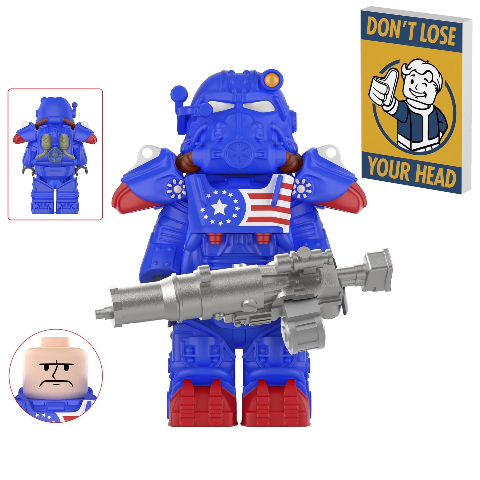 T-60 Power Armor (Patriotic) Custom Fallout Minifigure1