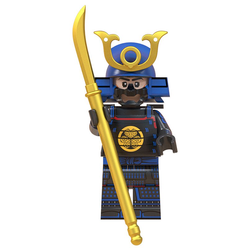 Japanese Samurai in Blue Custom Minifigure1