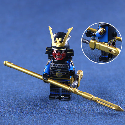 Japanese Samurai in Blue Custom Minifigure2