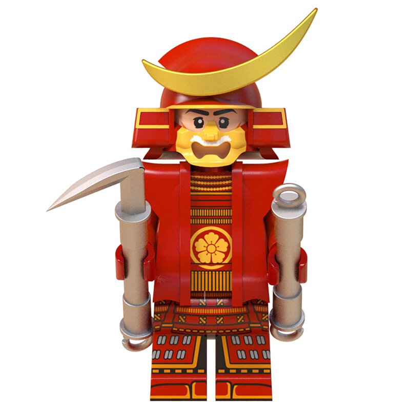 Japanese Samurai in Red Custom Minifigure1