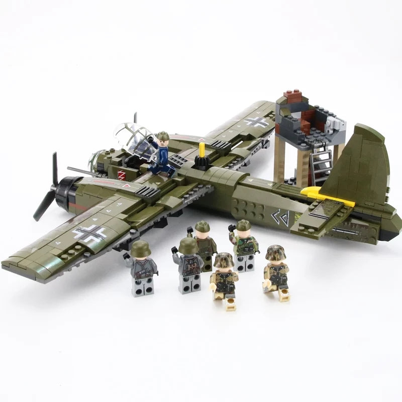 WW2 German Junkers Ju 88 Bomber + German Infantry Support3
