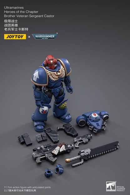 Warhammer 40k Action Figure 1/18 Ultramarines Heroes of the Chapter Brother Veteran Sergeant Castor 12cm2