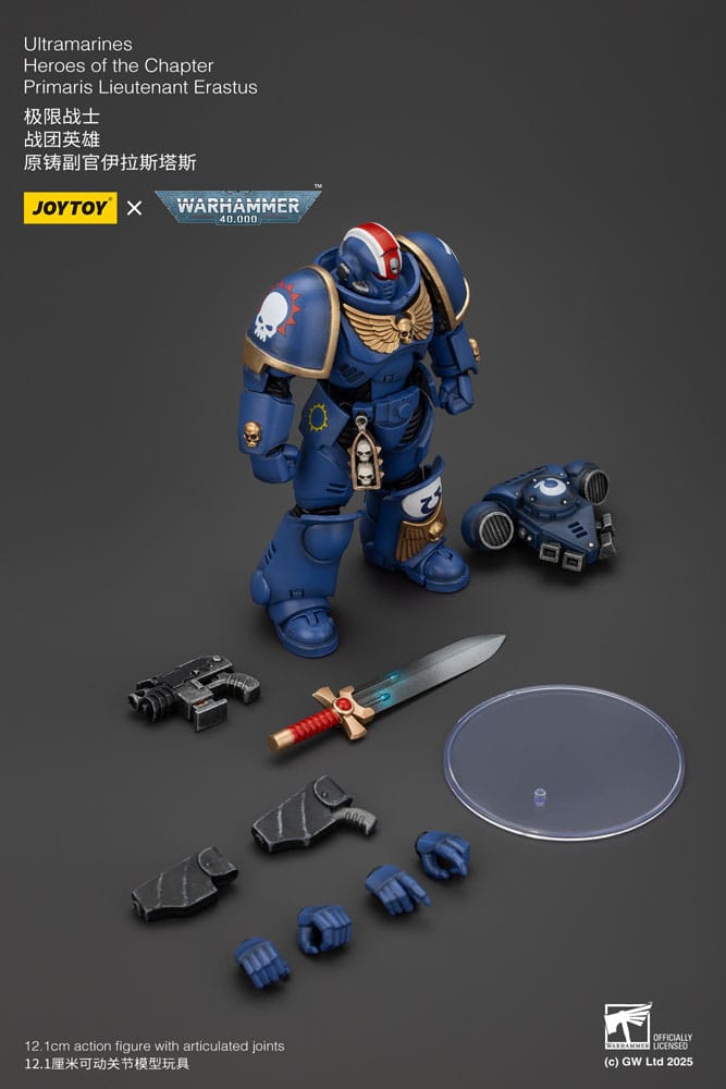 Warhammer 40k Action Figure 1/18 Ultramarines Heroes of the Chapter Primaris Lieutenant Erastus 20cm9