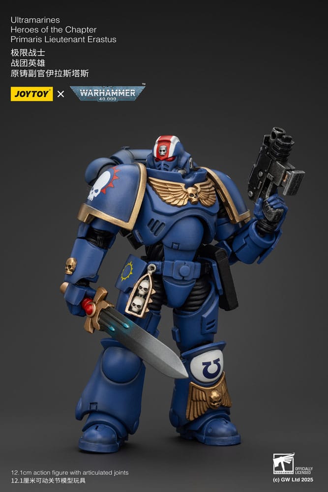 Warhammer 40k Action Figure 1/18 Ultramarines Heroes of the Chapter Primaris Lieutenant Erastus 20cm3