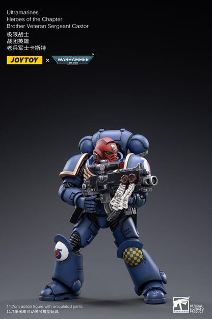 Warhammer 40k Action Figure 1/18 Ultramarines Heroes of the Chapter Brother Veteran Sergeant Castor 12cm5