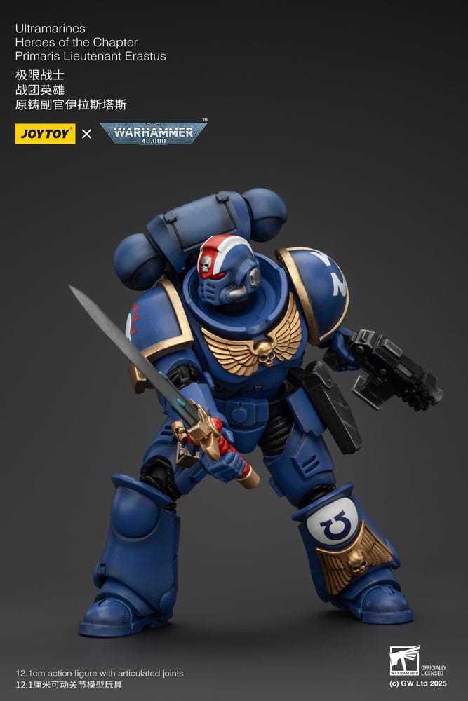 Warhammer 40k Action Figure 1/18 Ultramarines Heroes of the Chapter Primaris Lieutenant Erastus 20cm6