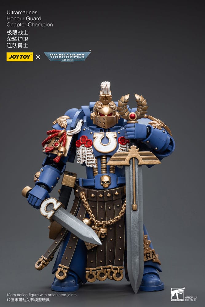 Warhammer 40k Action Figure 1/18 Ultramarines Honour Guard Chapter Champion 12cm2