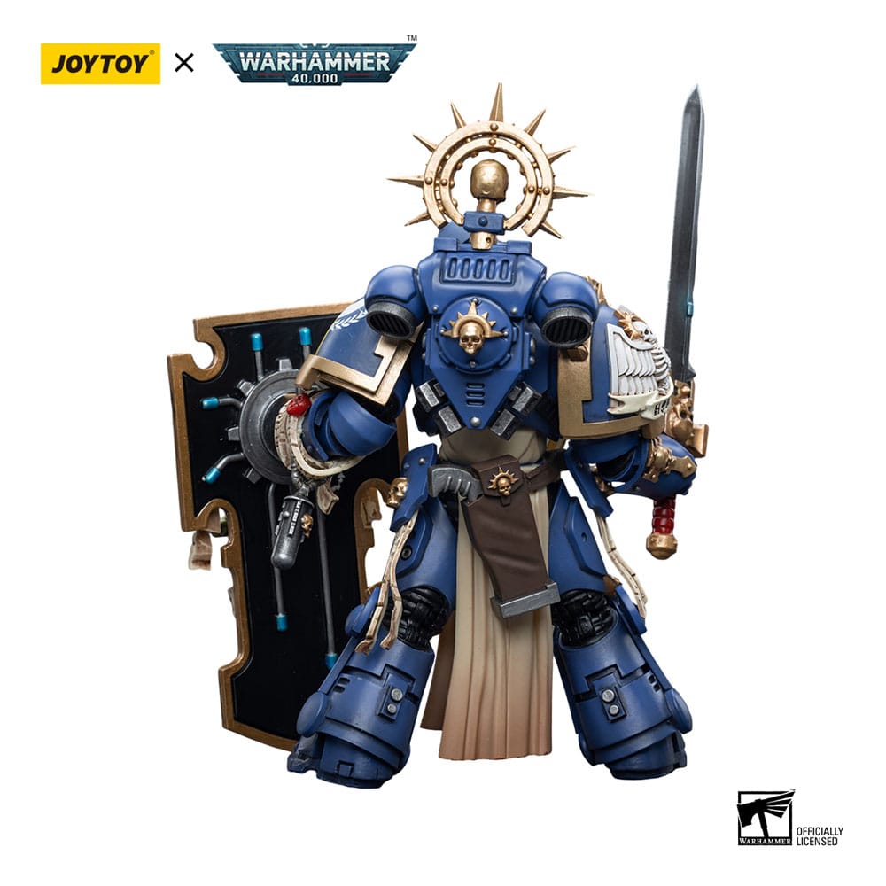 Warhammer 40k Action Figure 1/18 Ultramarines Primaris Captain with Relic Shield and Power Sword 12cm2