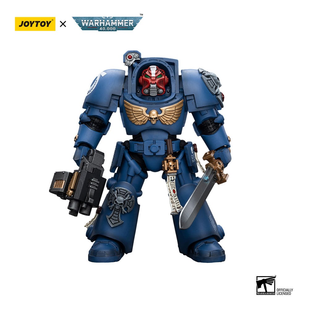 Warhammer 40k Action Figure 1/18 Ultramarines Terminator Squad Sergeant with Power Sword and Teleport Homer 12cm1