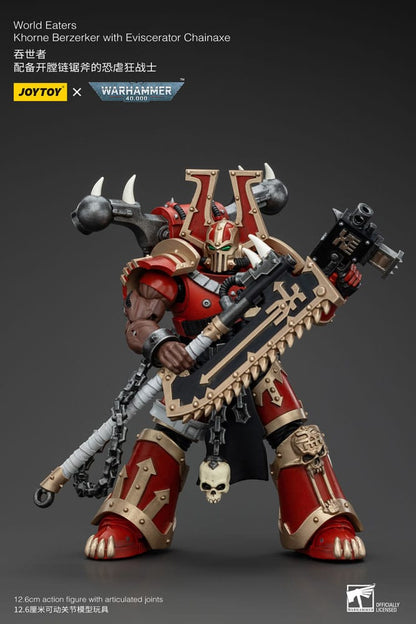 Warhammer 40k Action Figure 1/18 World Eaters Khorne Berzerker with Eviscerator Chainaxe 13cm5